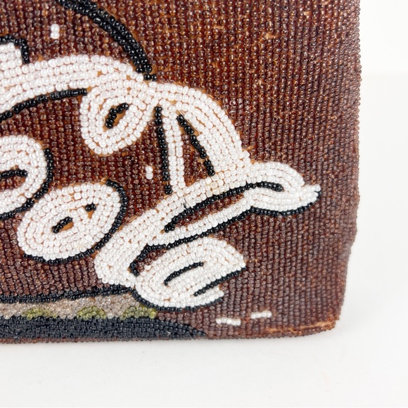 VTG 1990’s Coca Cola Soda Beaded Handbag Purse Beaded Handles Zip Closure - Picture 6 of 13